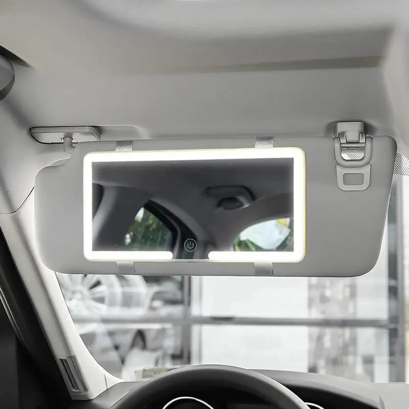 LED Car Sun Visor Vanity Mirror Car Vanity Mirror with 3 Light Modes and 60 Leds Rechargeable Cosmetic Mirror Auto Makeup Mirror