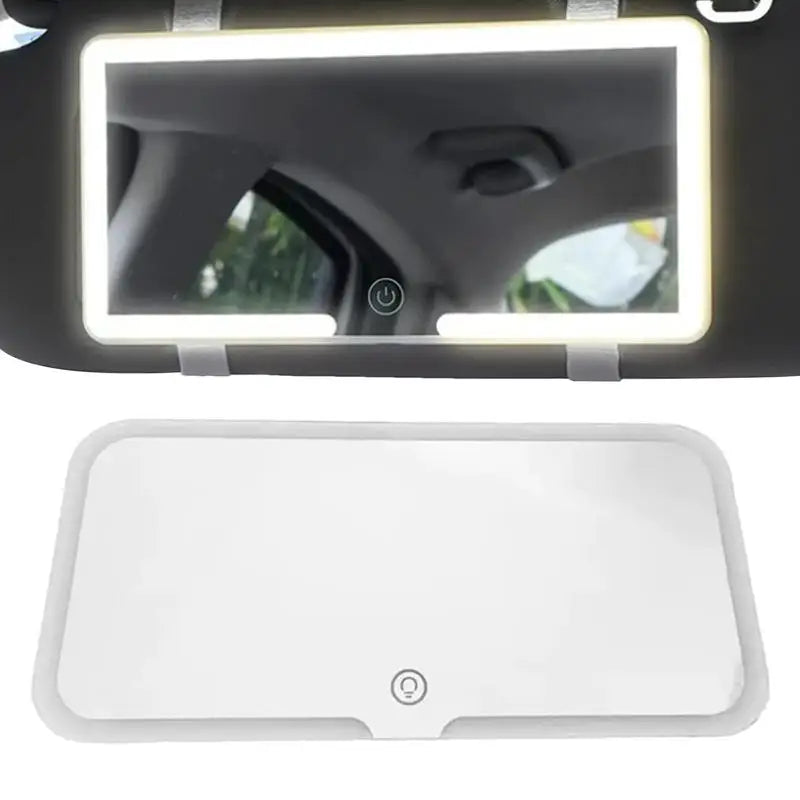 LED Car Sun Visor Vanity Mirror Car Vanity Mirror with 3 Light Modes and 60 Leds Rechargeable Cosmetic Mirror Auto Makeup Mirror
