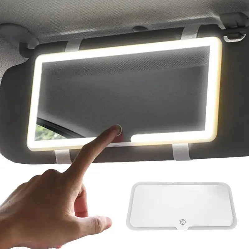 LED Car Sun Visor Vanity Mirror Car Vanity Mirror with 3 Light Modes and 60 Leds Rechargeable Cosmetic Mirror Auto Makeup Mirror