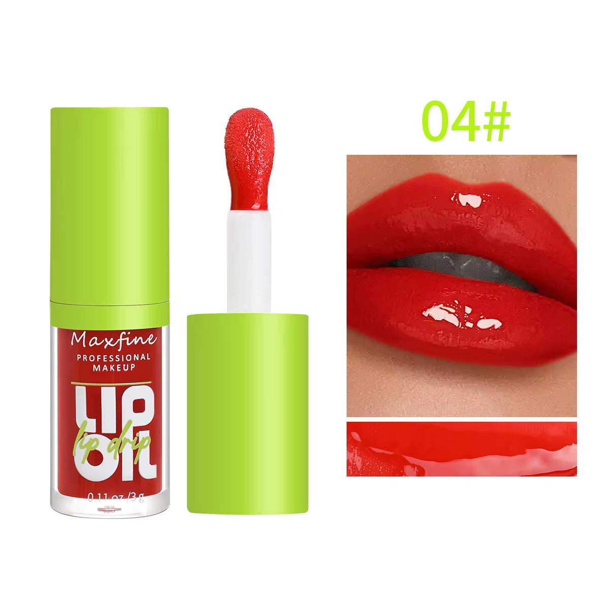 Lip Gloss Waterproof Long-Term Moisturizing Non-Stick Cup Non-Fading Liquid Green Packaging Lip Gloss Cosmetics