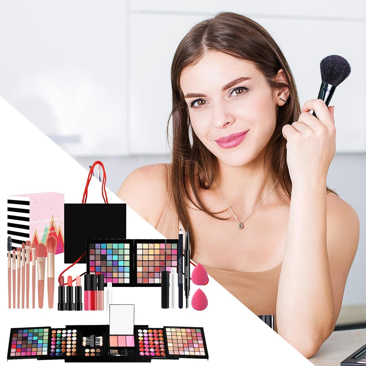 Transformez Votre Look avec le Kit de Maquillage Complet pour Femme - Tout en Un pour Débutantes et Pros!