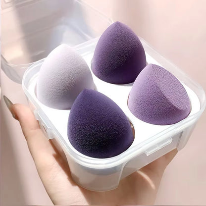 14Pcs Makeup Sponge Set with Storage Jar Latex Free Finger Puff Tourist Use Holder Dry Foundation Cosmetic Puffs